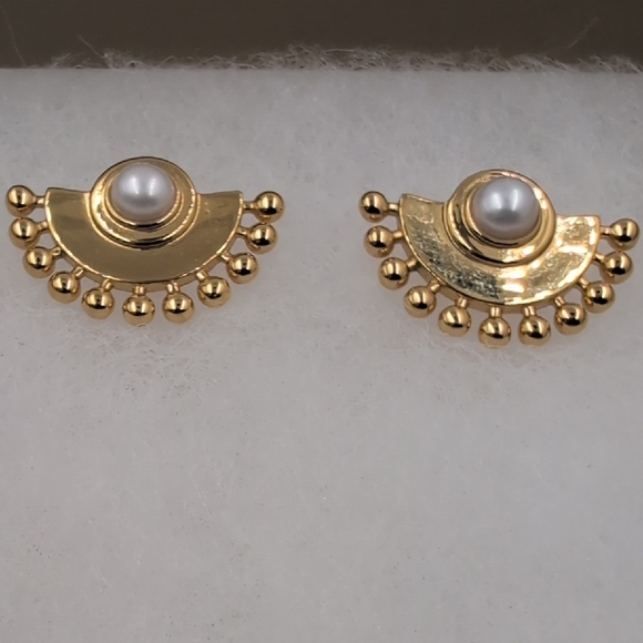 Missoma Zenyu Fan Gemstone Stud Earrings